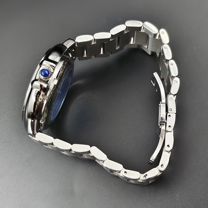 Men's Classic Quartz Watch with Unique Iron Tower Design