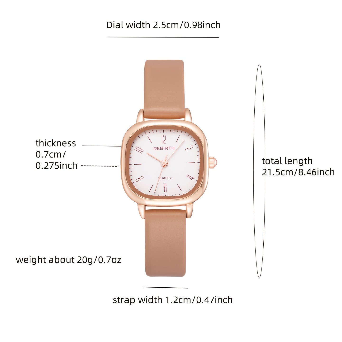 Elegant Women'S Quartz Watch with Faux Leather Strap - Bohemian Style, Square Case, Golden-Tone Accents, Perfect for Casual Attire, Casual Wear Watch | Bohemian Style Watch | Quartz Movement Watch