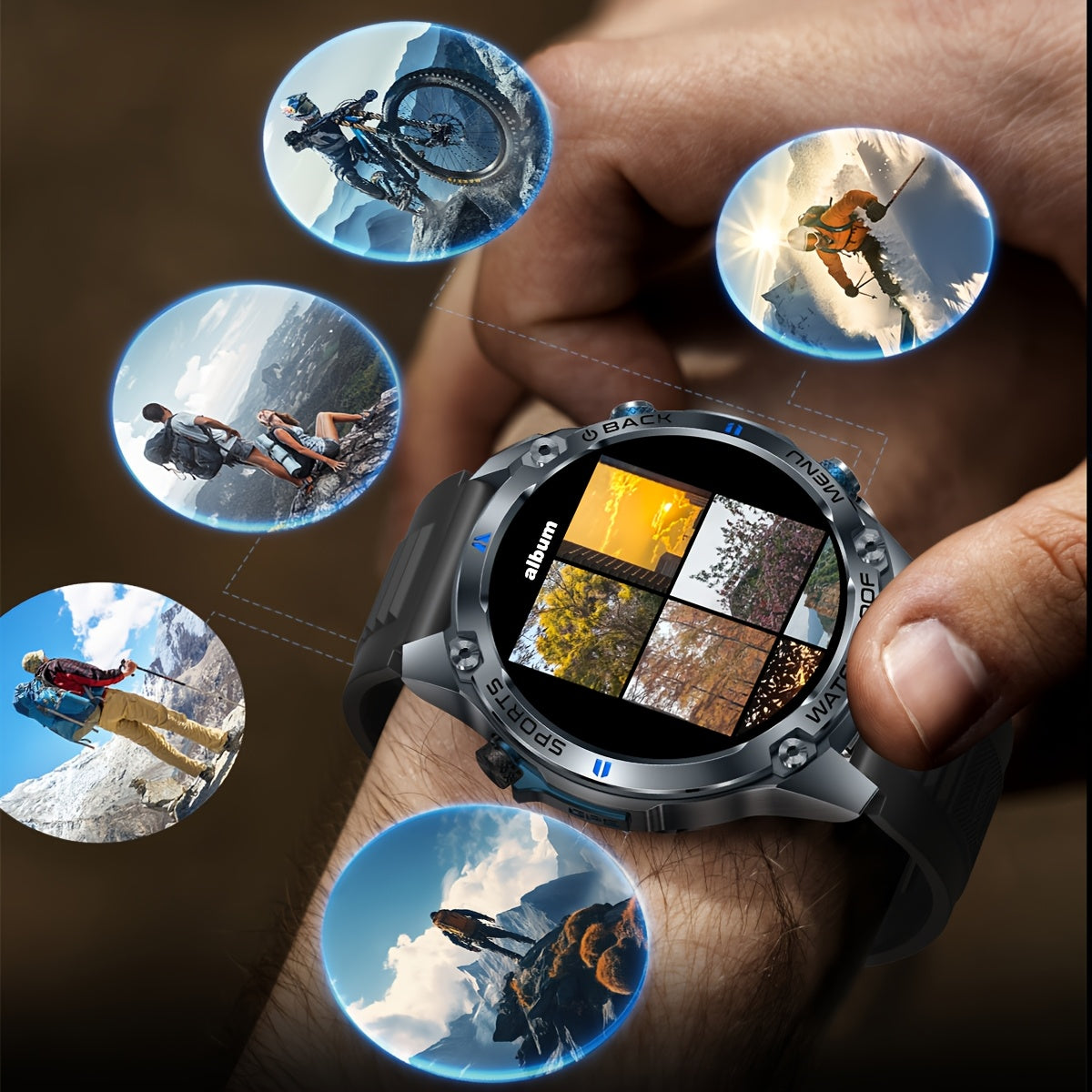 2025 Smartwatch with GPS, 5ATM High Quality, 100+ Sports Modes, 14, 3" HD Display, Wireless 5, 4, USB Rechargeable, Unisex Design for Men & Women