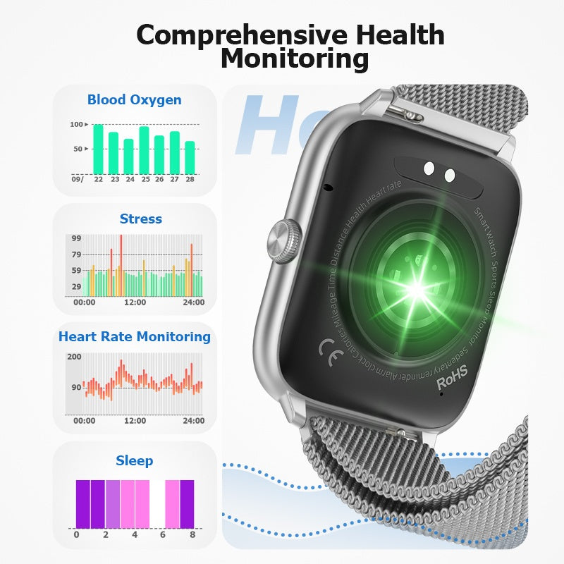 EarlySincere 2025 Smart Watch With 2.06 AMOLED HD Display, Wireless 5.0, Wireless Calling, 340mAh Battery, USB Charging, Fitness Tracker, Music Control, And More