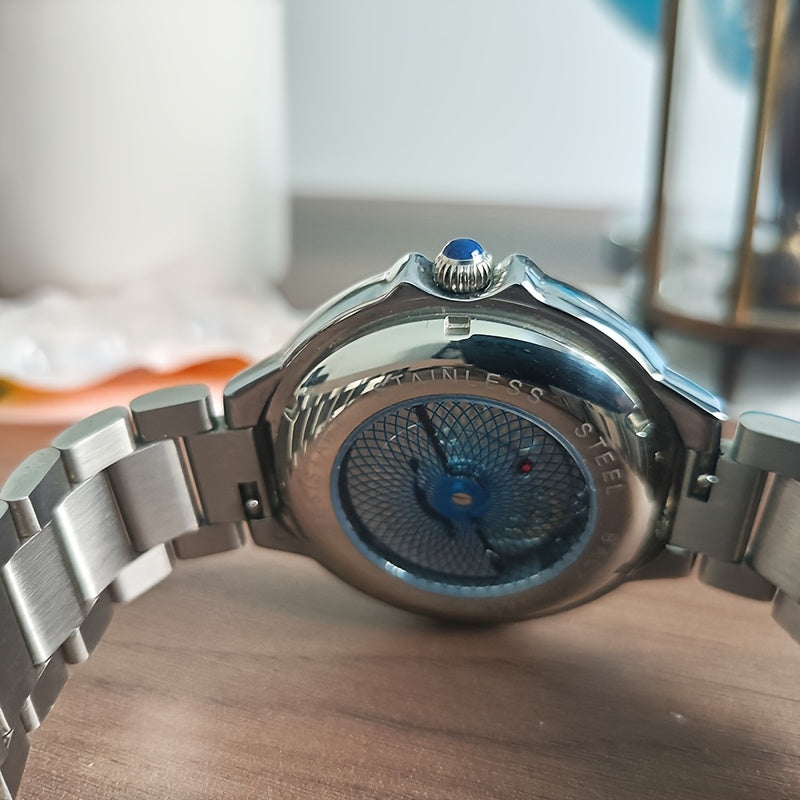 Men's Classic Quartz Watch with Unique Iron Tower Design