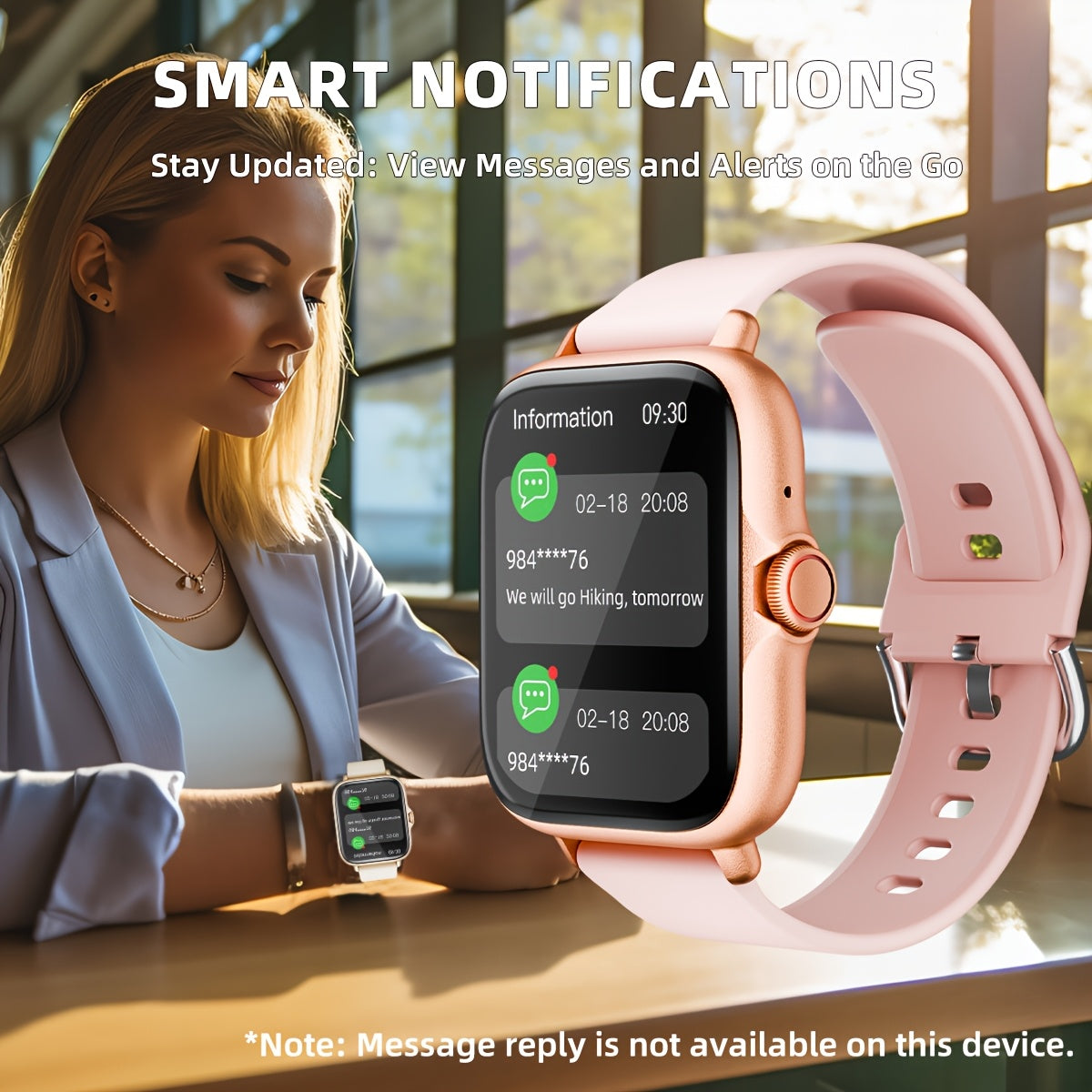 Sports Smart Watch, 1.83'' Full Touch Screen Display with Message, Answer Make Call Smartwatch, Sleep Monitoring, Sports Pedometer, Information Alerts, for iPhone Android Phones, Smartbands Fitness Watch for Women Men Friend Gift, Birthday Gift