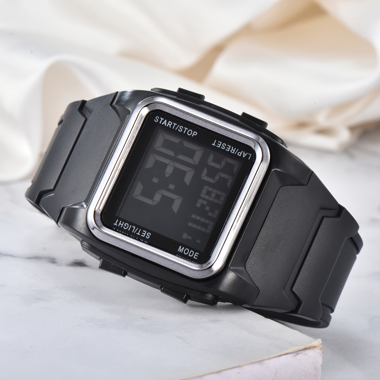 Unisex Square LED Watch with Night Light - Stylish & Functional for Men, Women & Teens