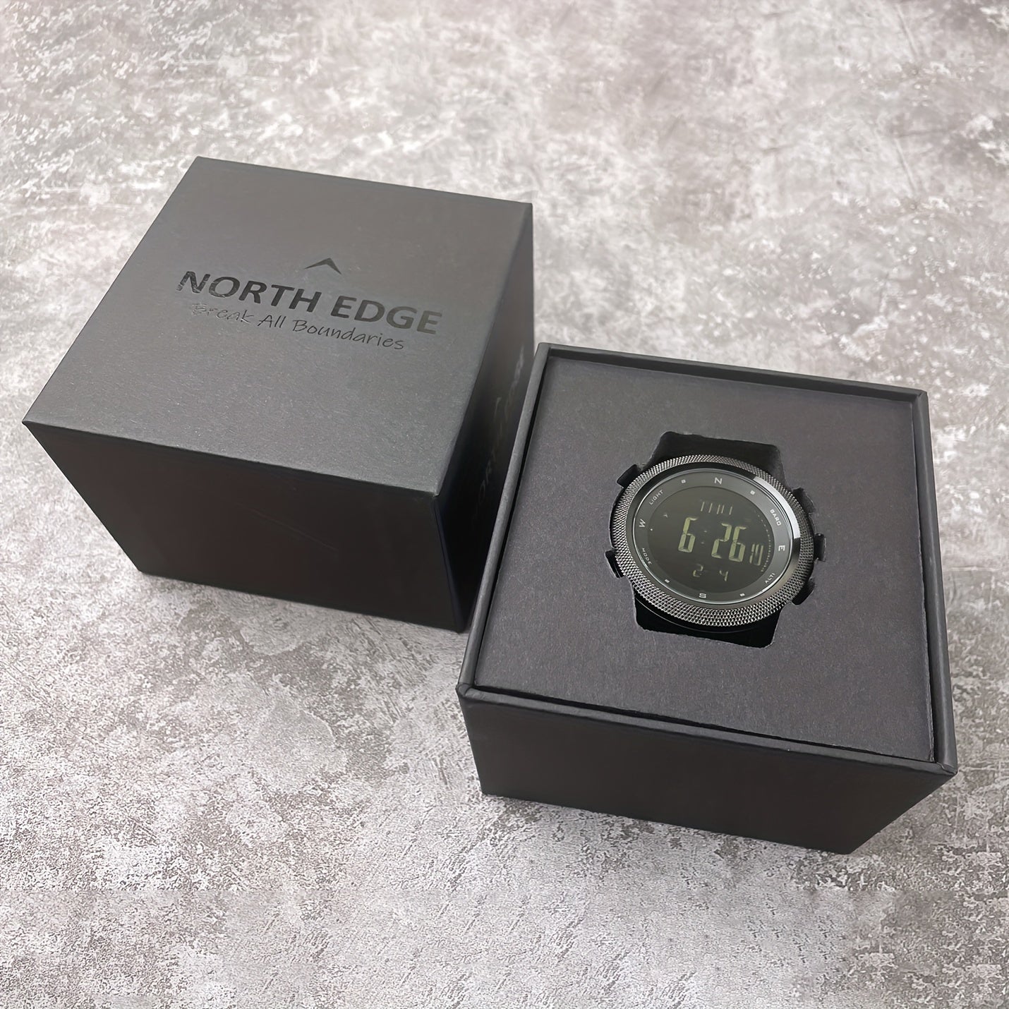 NORTH EDGE Men's Outdoor Sports Watch - 5ATM Digital Compass, Altimeter, Barometer, Thermometer, Metronome, Date\u002FStopwatch, Luminous Display, Alloy Case & Nylon Strap for Hiking, Swimming, Mountaineering