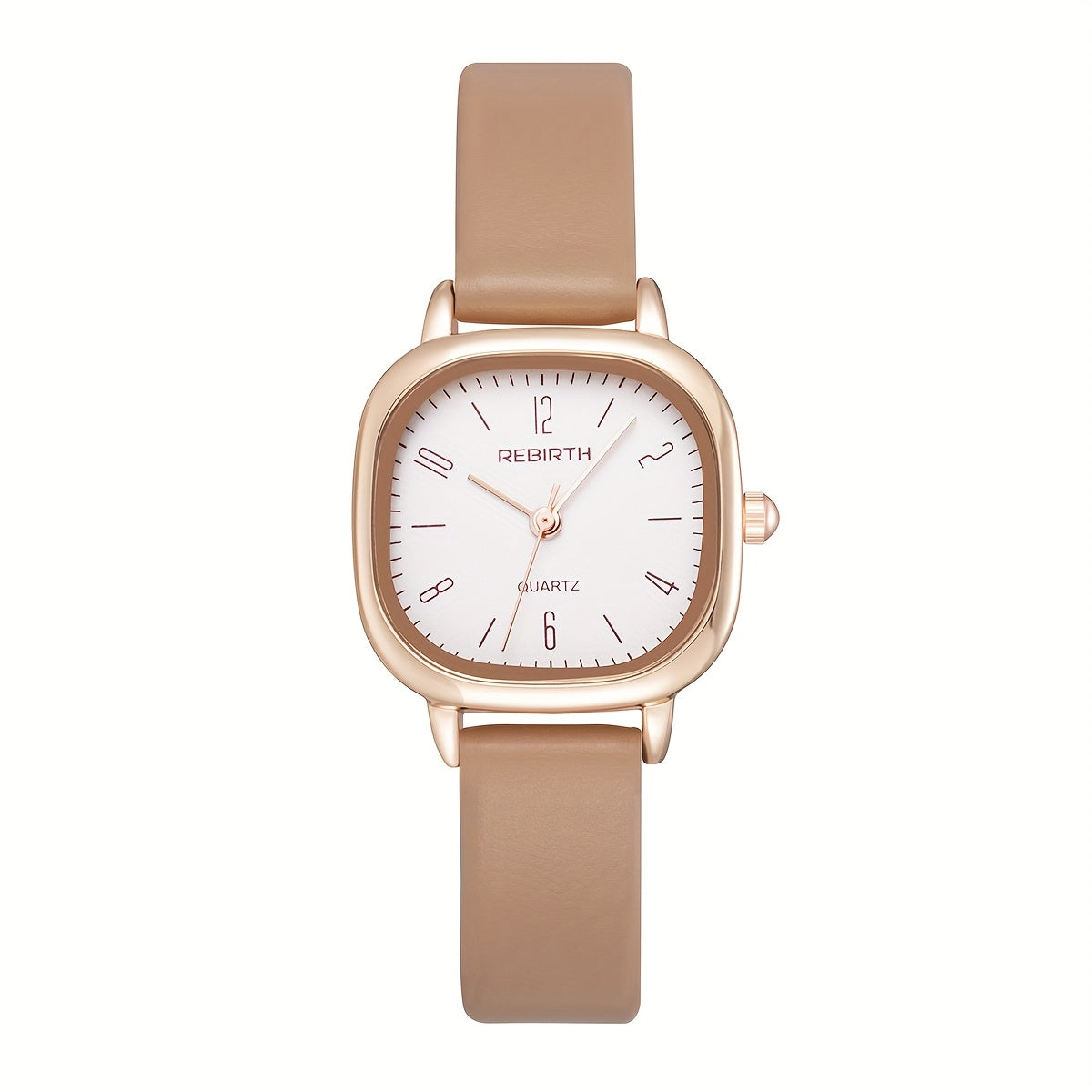 Elegant Women'S Quartz Watch with Faux Leather Strap - Bohemian Style, Square Case, Golden-Tone Accents, Perfect for Casual Attire, Casual Wear Watch | Bohemian Style Watch | Quartz Movement Watch