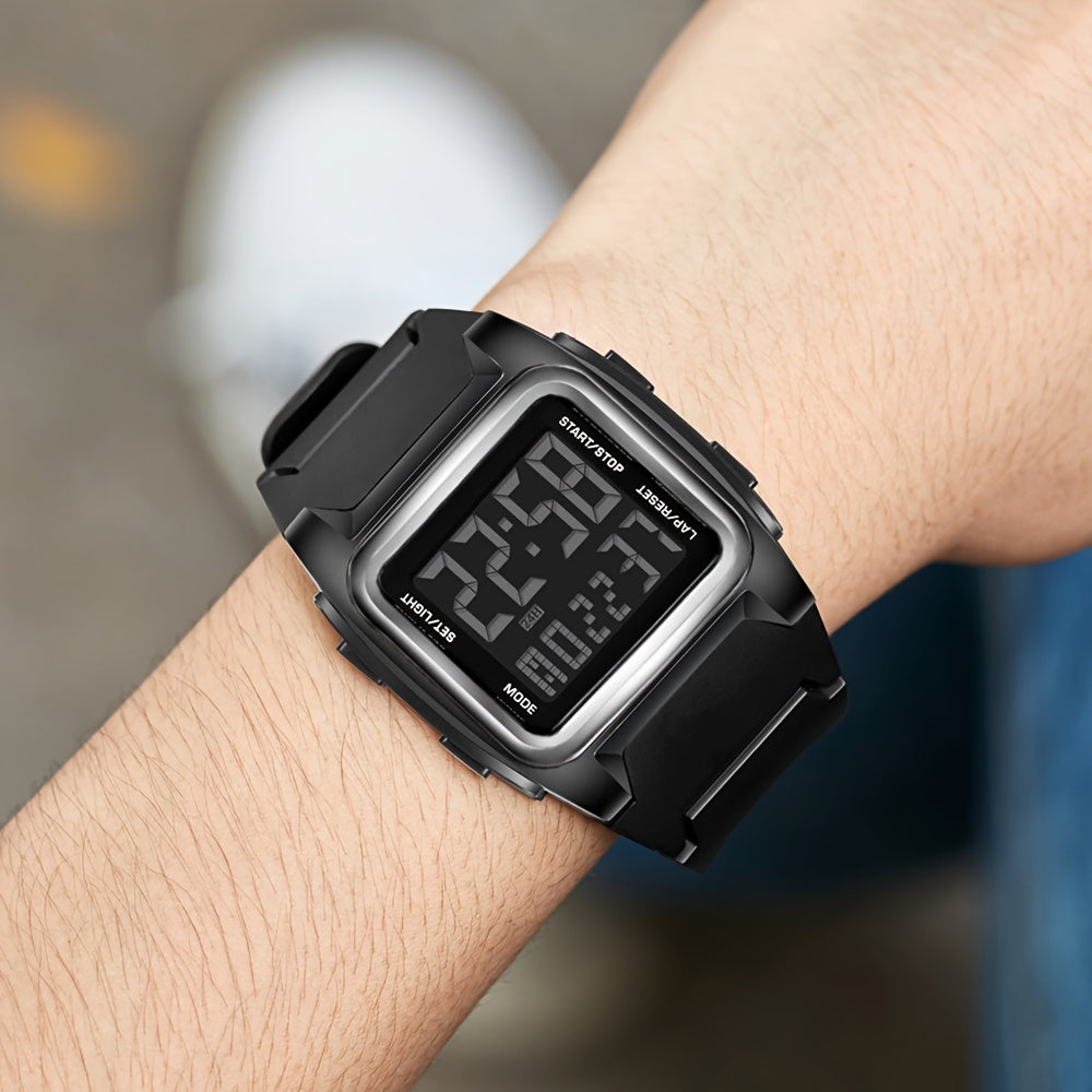 Unisex Square LED Watch with Night Light - Stylish & Functional for Men, Women & Teens