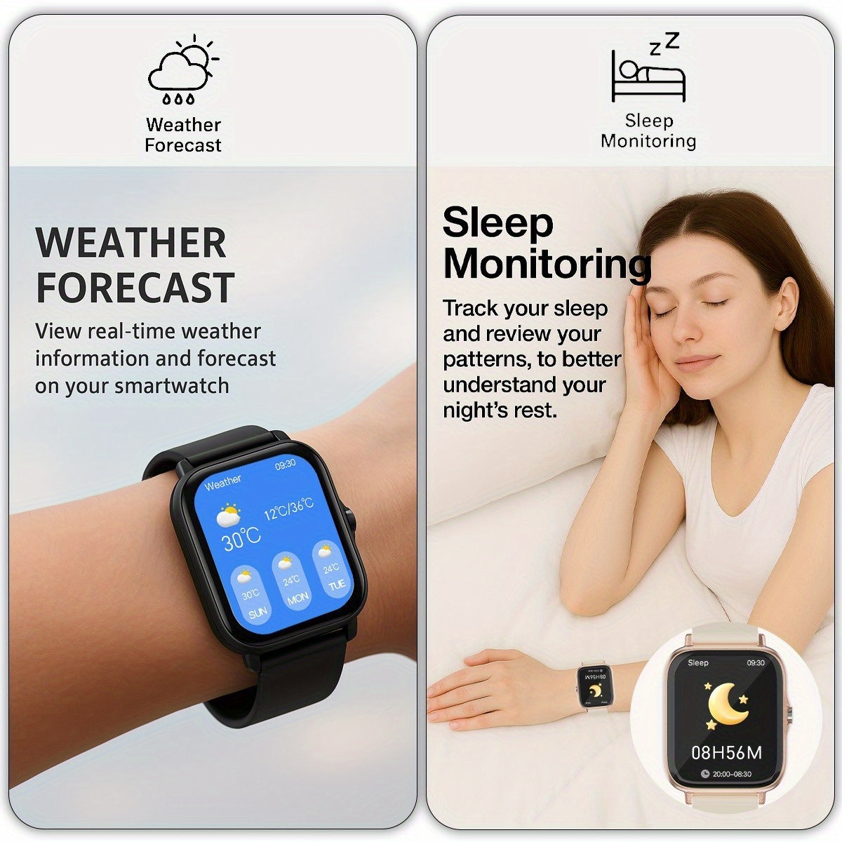 Wireless Smartwatch with 1.83'' HD Touchscreen – Smart Notifications, Sleep Tracking, Multi-Sport Modes, Large Battery | Compatible with iPhone & Android | Fitness Watch for Men & Women