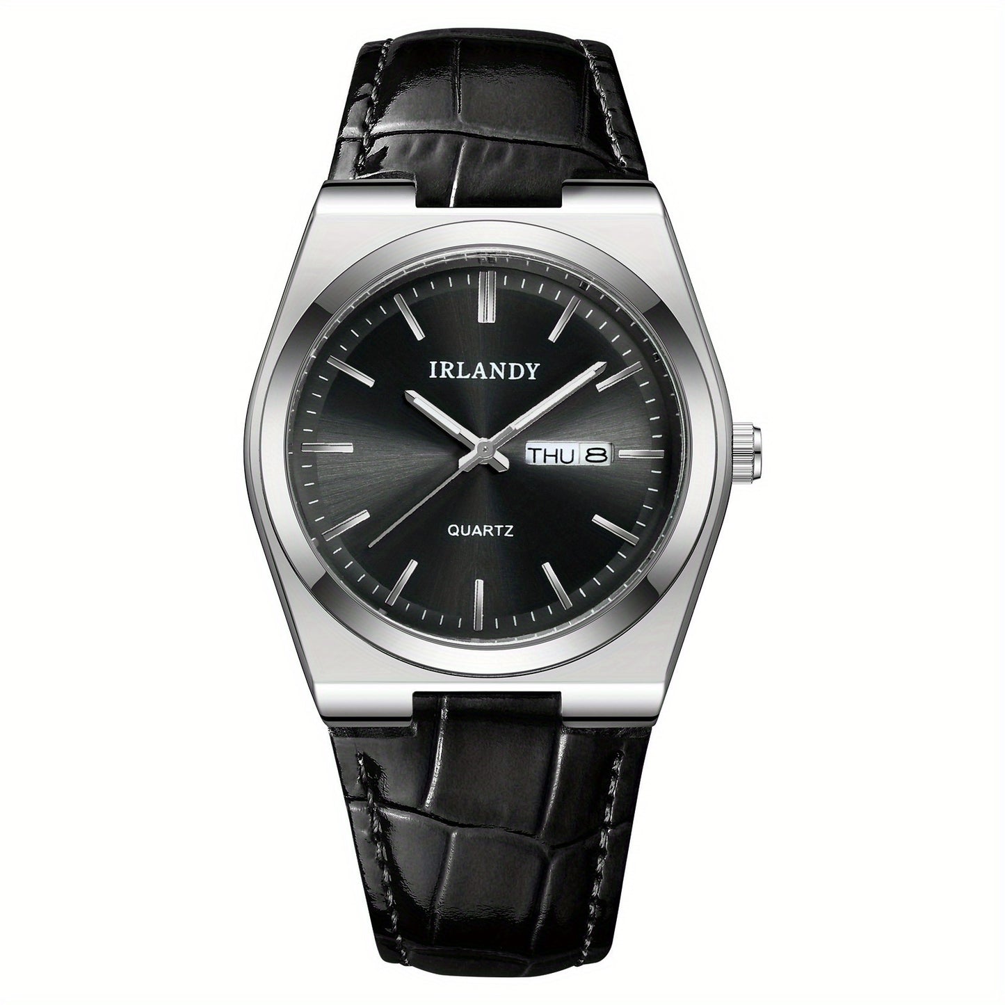 Men'S Business Casual Versatile Quartz Faux Leather Watch with Multifunctional Calendar, Trendy And High-End Feel.