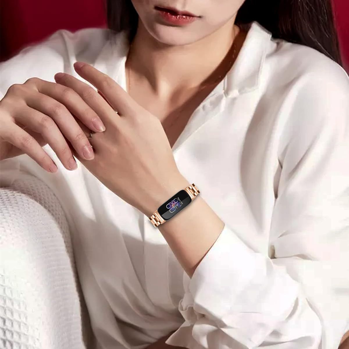 Compatible with Fitbit Inspire 3 Metal Bands, Stainless Steel Wristband with Tools Adjustable Bracelet Sport Strap for Women Men