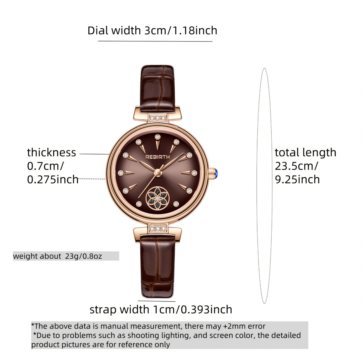 Rebirth Vintage Quartz Wristwatch for Women - Pink Faux Leather Strap, Black Dial with Date Display, Round Zinc Alloy Case, Battery Operated, Elegant Casual Style, Casual Wristwatch | Elegant Wristwatch | Durable Wristwatch