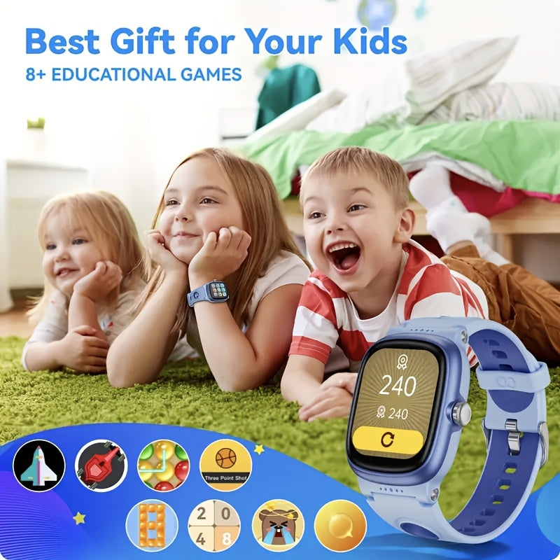 Blue Smart Watch for Youngsters with Sleep Monitor, Step & Calorie Tracker, Wireless Games\u002FAlarm - Fitness Watch for Boys & Girls Ages 4-16, Perfect Birthday Gift, Smart Watch for Girls