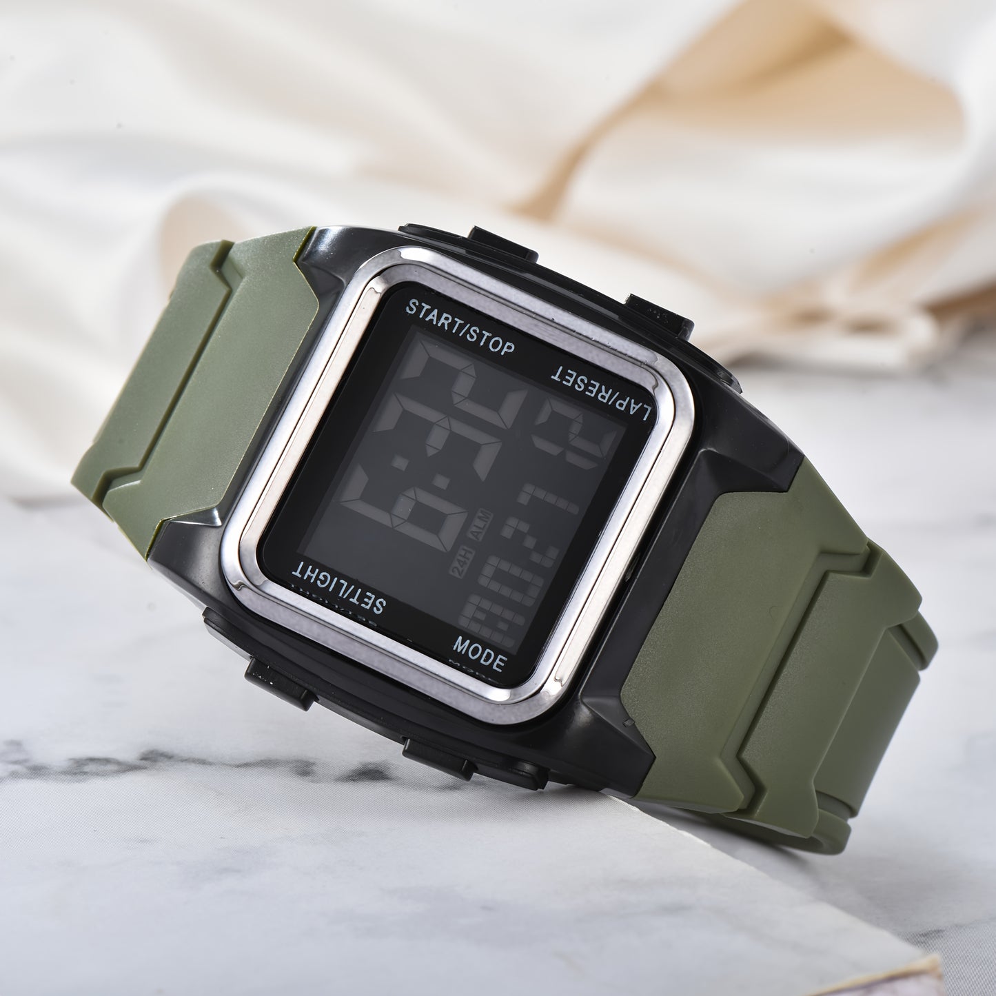 Unisex Square LED Watch with Night Light - Stylish & Functional for Men, Women & Teens