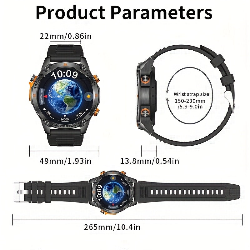 2025 Smartwatch with GPS, 5ATM High Quality, 100+ Sports Modes, 14, 3" HD Display, Wireless 5, 4, USB Rechargeable, Unisex Design for Men & Women