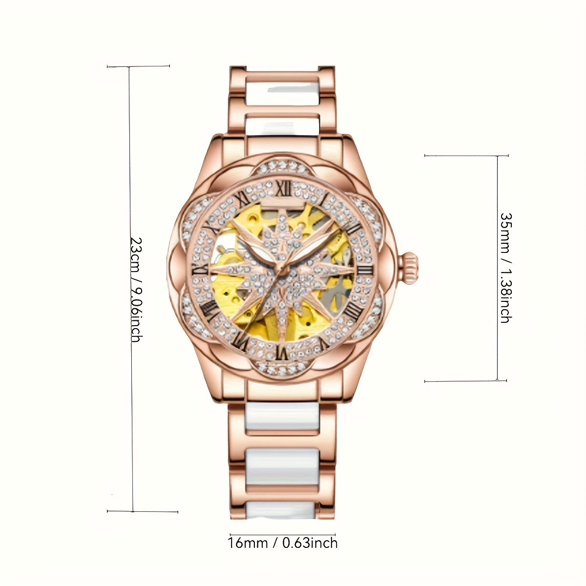 Trendy Rhinestone-Embellished Rotating Dial Women'S Quartz Watch - Casual Minimalist Elegant Fashion Student Watch - Rotatable Dial - Suitable for Couple Gifts, Valentine'S Day, Goddess Day, etc.