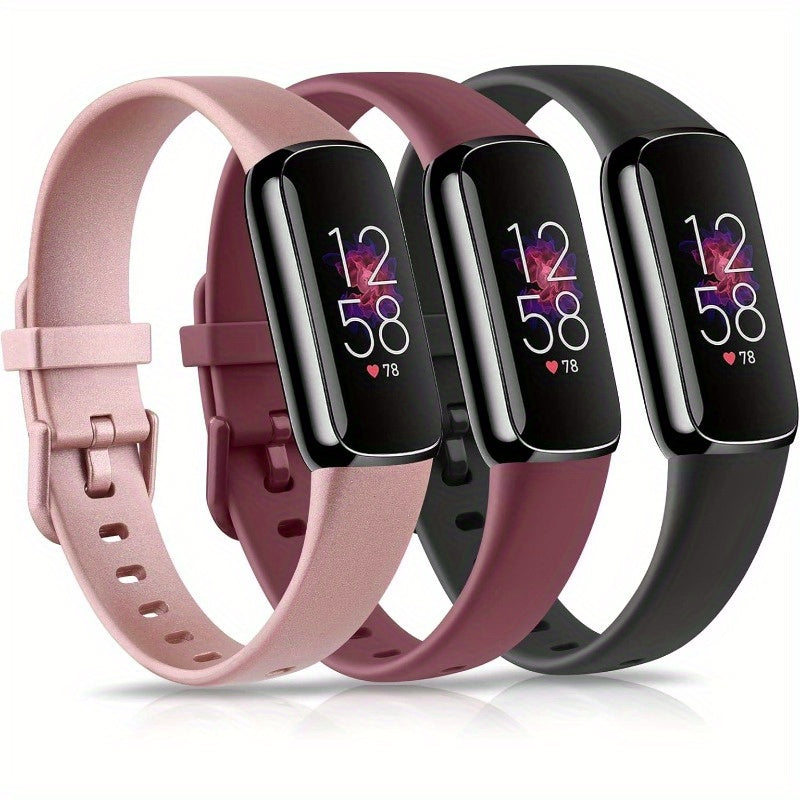 3 Pack ndor Fitbit Luxe nds Soft Silicone Wristnd Replacement Strap for Fitbit Luxe Luxe Special Edition Fitness Tracker Women Men