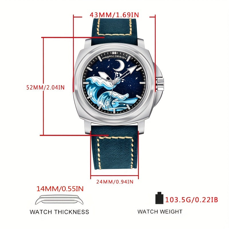 PAGANI DEISGN Men's Sapphire Glass Automatic Watch