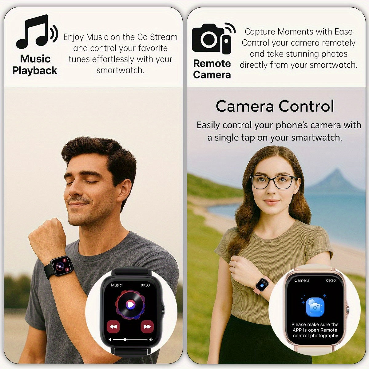 Wireless Smartwatch with 1.83'' HD Touchscreen – Smart Notifications, Sleep Tracking, Multi-Sport Modes, Large Battery | Compatible with iPhone & Android | Fitness Watch for Men & Women