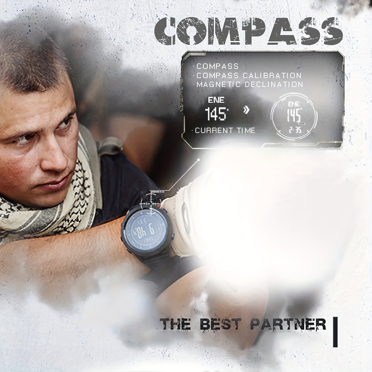 NORTH EDGE Men's Outdoor Sports Watch - 5ATM Digital Compass, Altimeter, Barometer, Thermometer, Metronome, Date\u002FStopwatch, Luminous Display, Alloy Case & Nylon Strap for Hiking, Swimming, Mountaineering