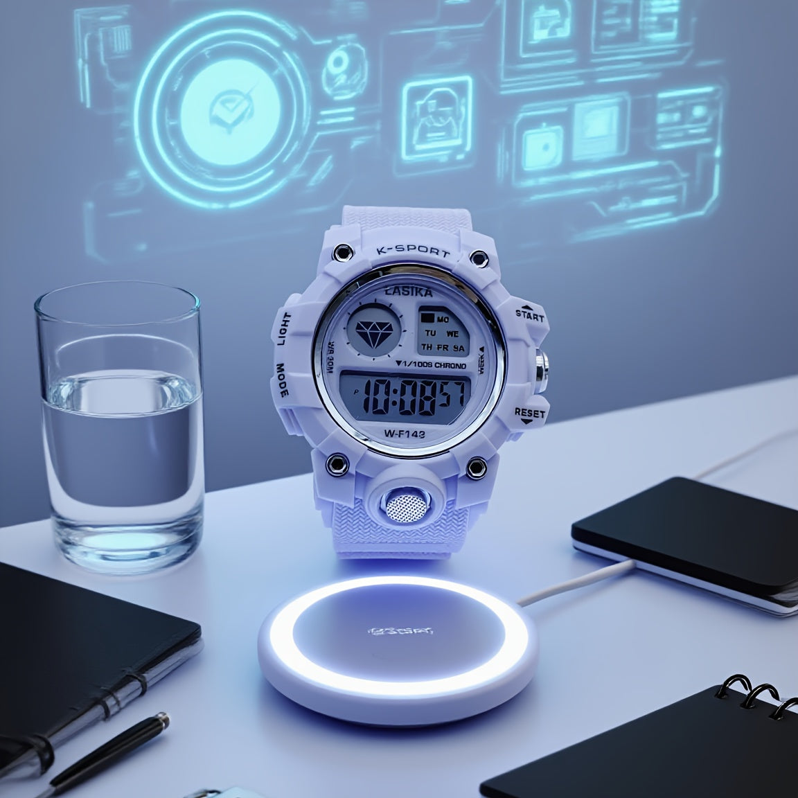 Kids Digital Watch for Boys & Girls 8-18 Years - IPX7 Sport Watch with Alarm, Stopwatch, Night Light, Multiple Time Zones - Durable White Design for Swimming, Running & Active Lifestyles, Kid Smart Watch