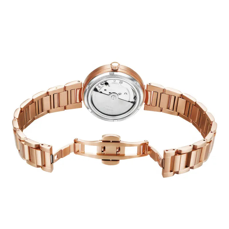 Huayra Women's Automatic Mechanical Watch - Elegant Floral dial, Stainless Steel Case & Band, Mechanical Movement