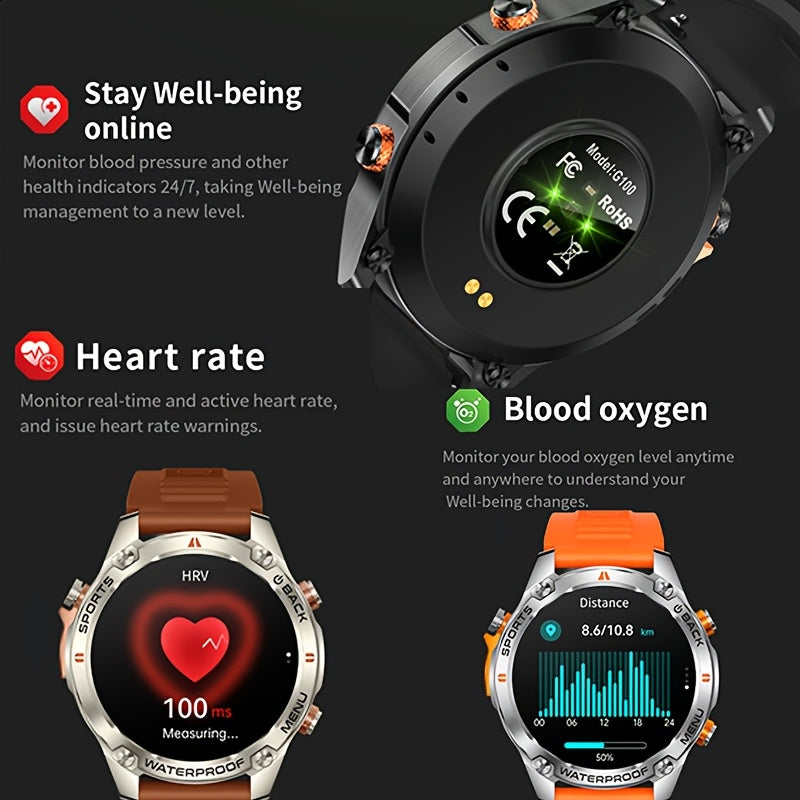 2025 Smartwatch with GPS, 5ATM High Quality, 100+ Sports Modes, 14, 3" HD Display, Wireless 5, 4, USB Rechargeable, Unisex Design for Men & Women