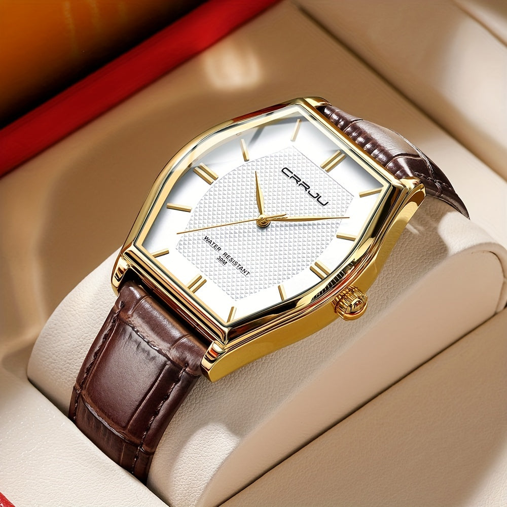 CRJJ Fashion Business Men's Watch Barrel-Shaped Japanese Movement