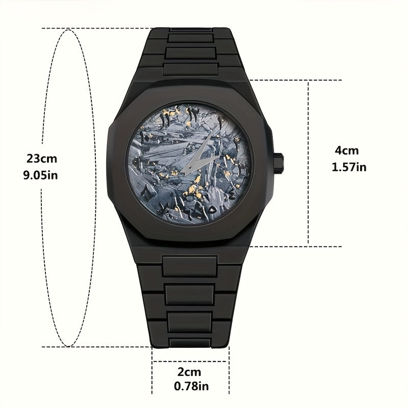 1pc Men'S Stylish Business Watch with Octagonal Dial, Black Plastic Band & Case - Quartz Movement, Round Dial, Perfect for Casual Attire, Business Casual Watch | Modern Business Watch | Durable Watch