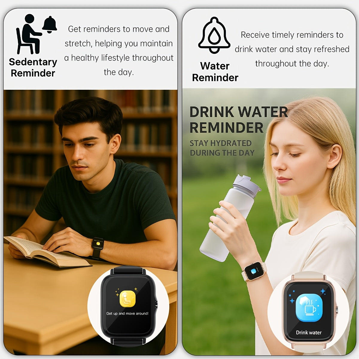 Wireless Smartwatch with 1.83'' HD Touchscreen – Smart Notifications, Sleep Tracking, Multi-Sport Modes, Large Battery | Compatible with iPhone & Android | Fitness Watch for Men & Women