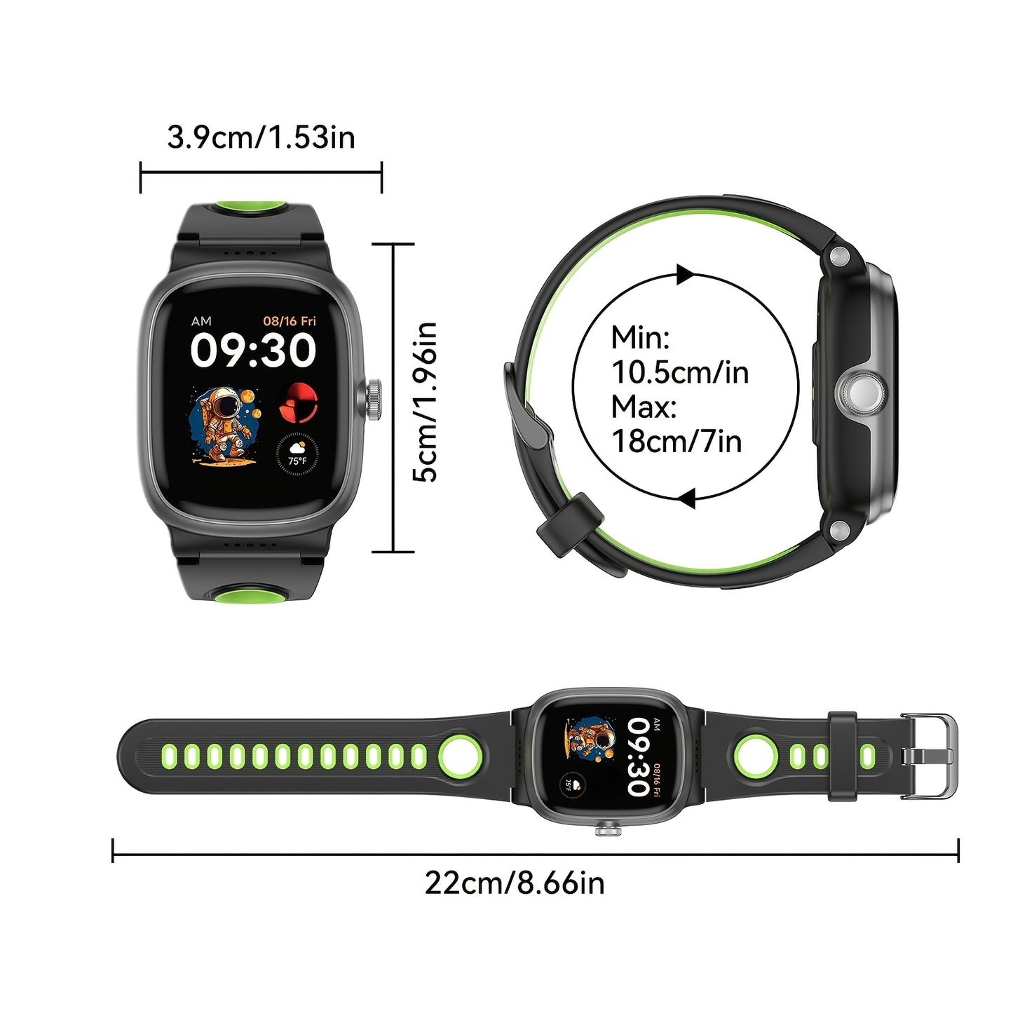 Kids Smart watches Fitness Tracker Watch with Sleep Monitor, IP68 Smart Watches, Step Calorie Counter Activity Trackers and Smartwatches for Kids, Compatible for iOS and Android