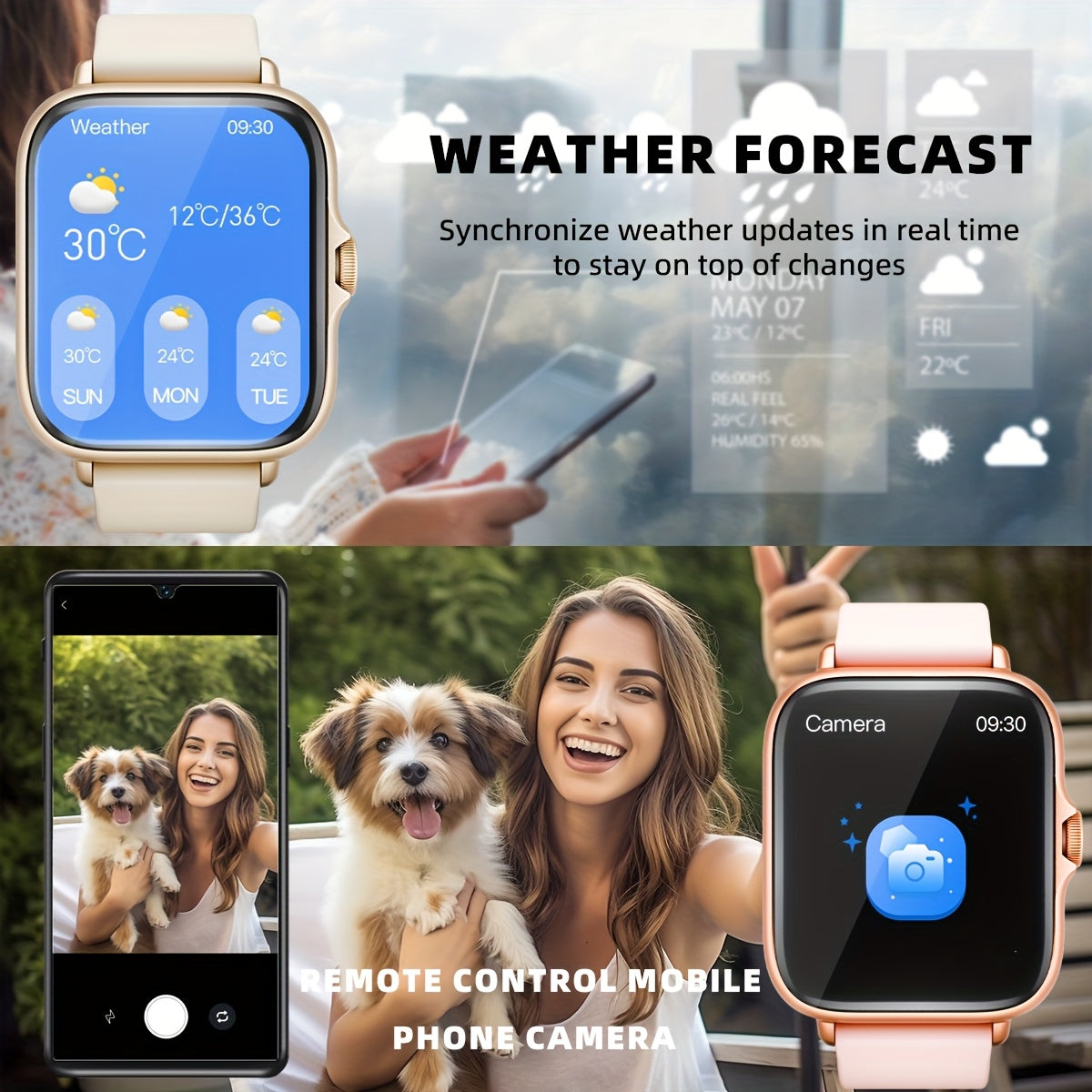 Sports Smart Watch, 1.83'' Full Touch Screen Display with Message, Answer Make Call Smartwatch, Sleep Monitoring, Sports Pedometer, Information Alerts, for iPhone Android Phones, Smartbands Fitness Watch for Women Men Friend Gift, Birthday Gift