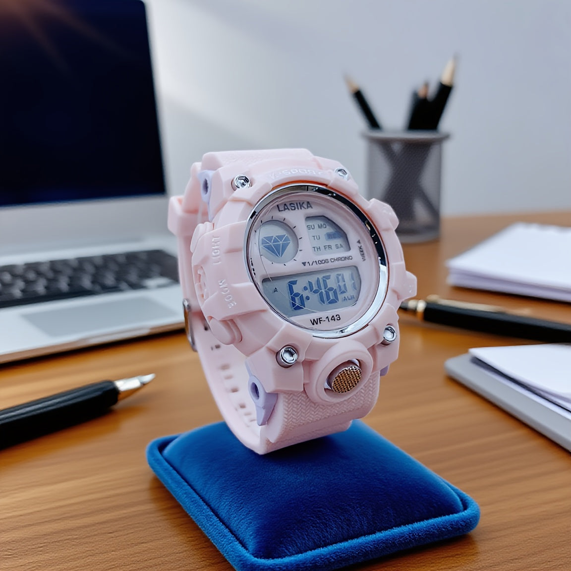 Pink Girls' Waterproof Digital Watch with Luminous Display, Sports & Swimming Timer, Date & Alarm Function, Adjustable Strap - Perfect Gift for Teens & Women, Teen Gift Item, Playful Design, Durable Plastic