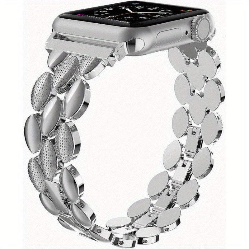 Wearlizer Dressy Band for Apple Watch Band 38mm 40mm 41mm Women Stainless Steel Fancy Bracelet Replacement Band Strap Metal Wristbands Accessories for iWatch Band Series 9 8 7 6 SE 5 4 3 2 1 Silvery