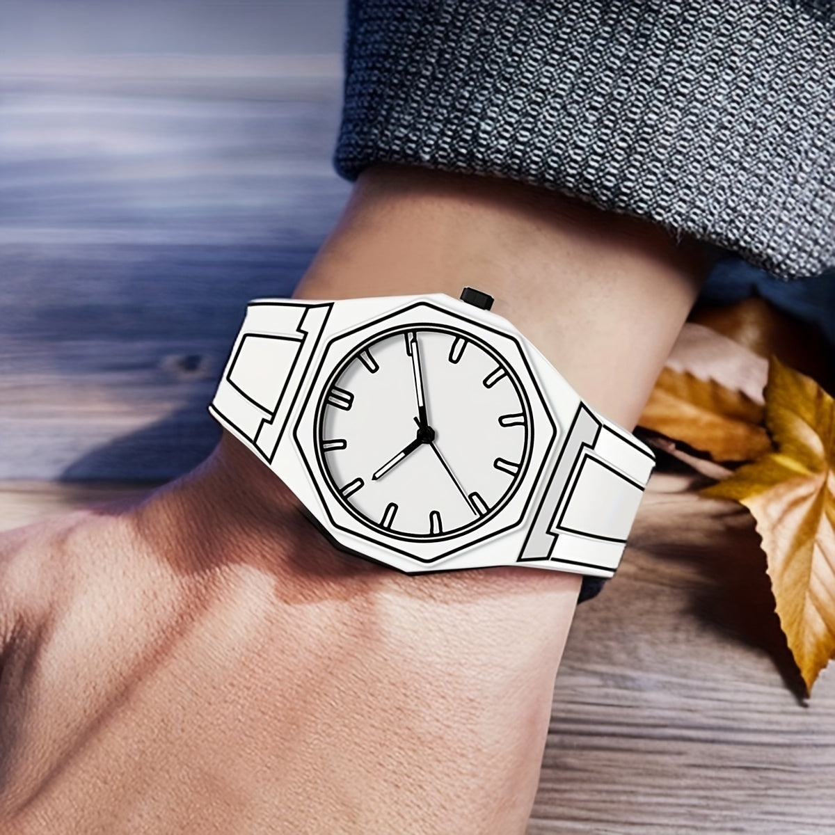 1pc Trendy Men's Watch - pointer display, unique line design, suitable for various occasions such as business\u002Fsports\u002Fleisure, ideal choice for men | Father's Day gift | Birthday gift