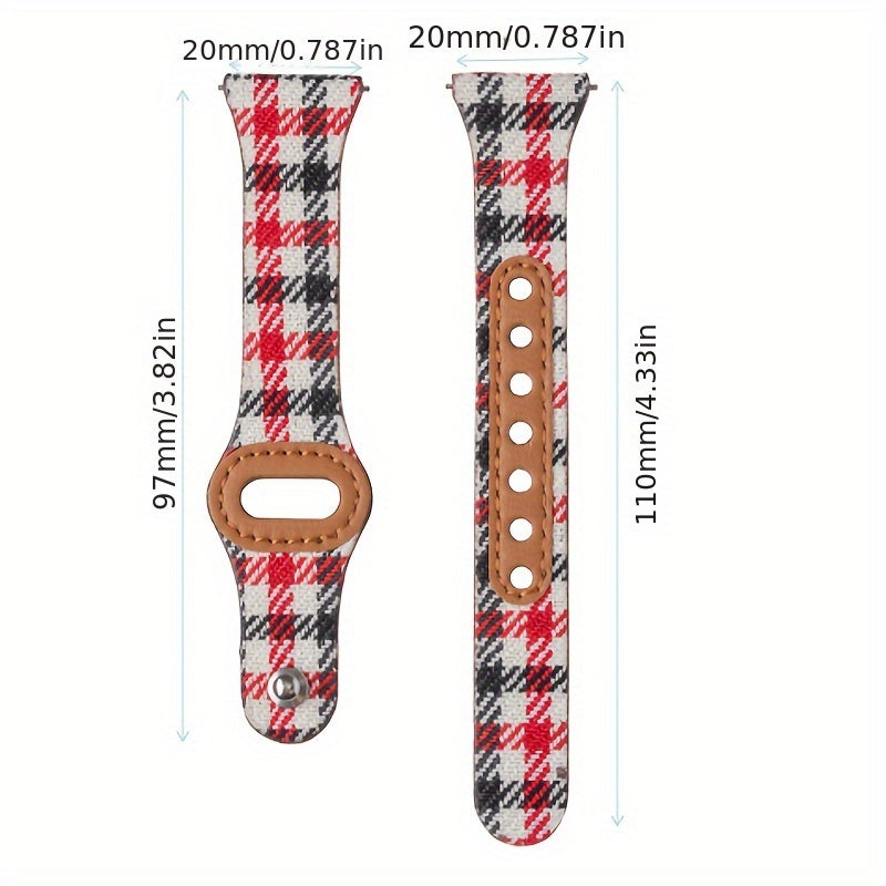 Watch Strap, Women'S Quick Replacement Watch Strap, 20mm Replacement Strap, Soft Wristband Made of Cowhide and Material, Ideal Gift for Festivals, Fashionable Casual Comfort