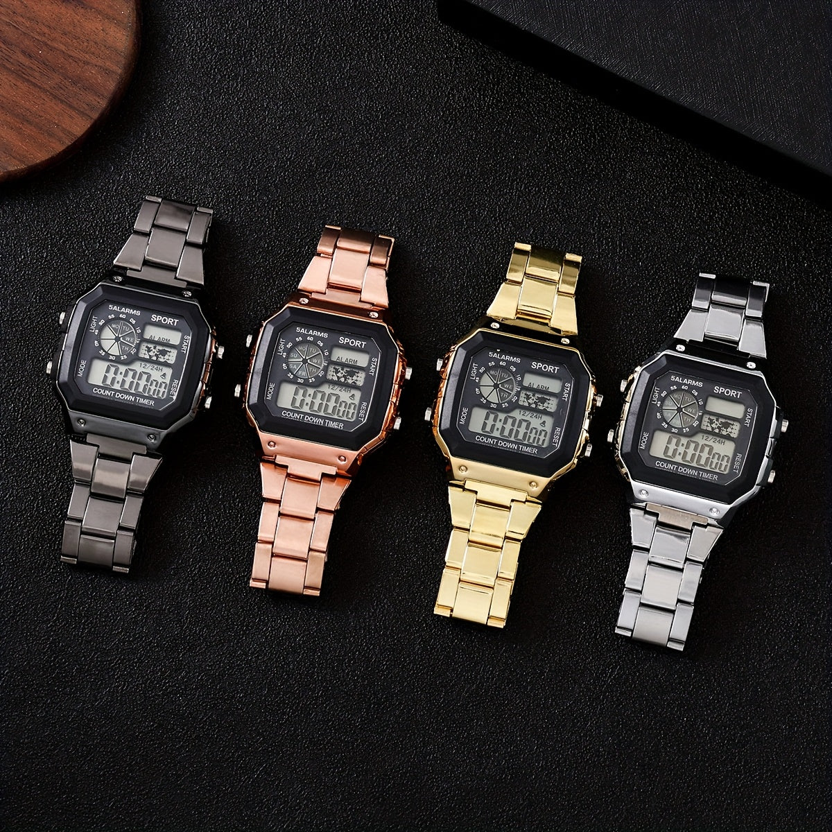 1 Men's Small Square Metal Texture Multifunctional Business Smartwatch, Suitable for Students