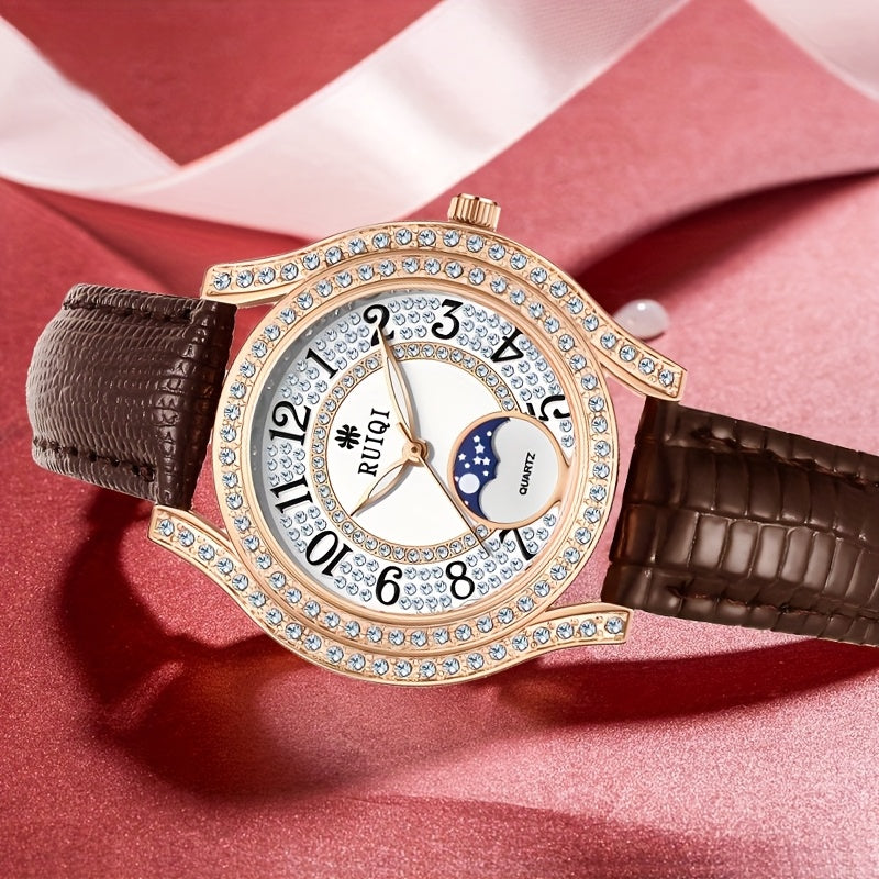 Classic Fashion Design Women's Quartz Watch, European Style Ladies' Timepiece, Vintage Watch, Date Night Accessory