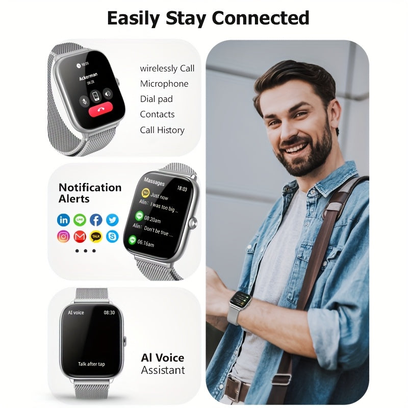 EarlySincere 2025 Smart Watch With 2.06 AMOLED HD Display, Wireless 5.0, Wireless Calling, 340mAh Battery, USB Charging, Fitness Tracker, Music Control, And More