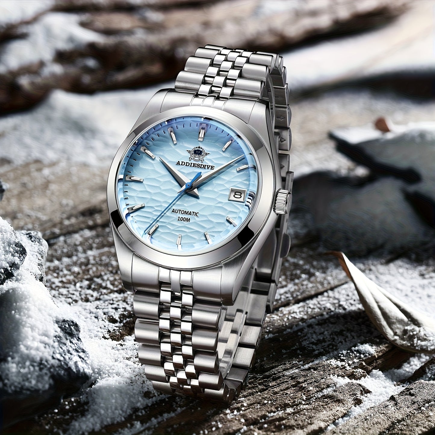 ADDIESDIVE Men's Fashion Mechanical Watch, 39mm Business, NH35A Mechanical Movement, Stainless Steel Strap, Suitable for Gifting Friends and Family