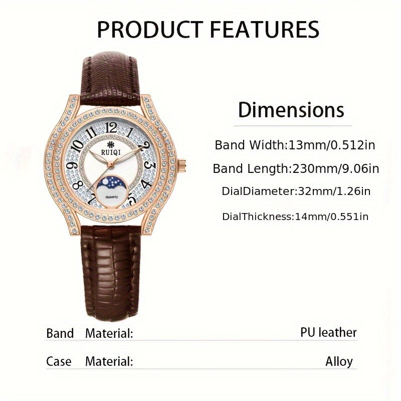 Classic Fashion Design Women's Quartz Watch, European Style Ladies' Timepiece, Vintage Watch, Date Night Accessory