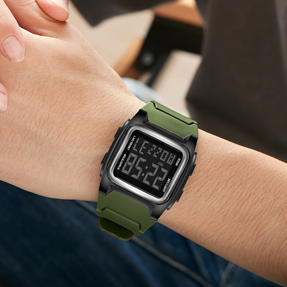 Unisex Square LED Watch with Night Light - Stylish & Functional for Men, Women & Teens
