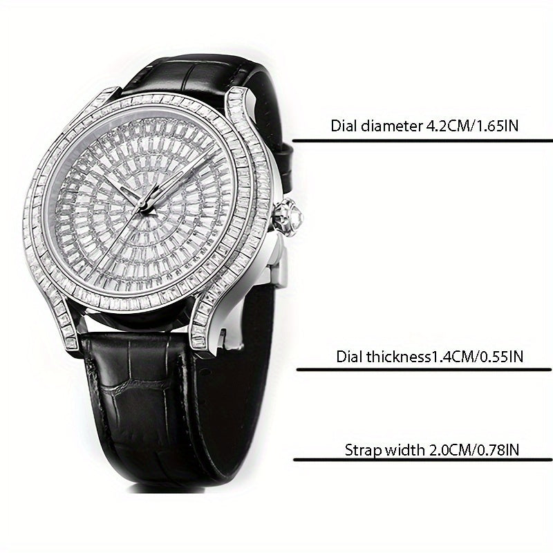 White Stone Exquisite Men's Watch Fashion Automatic Movement Business Watch
