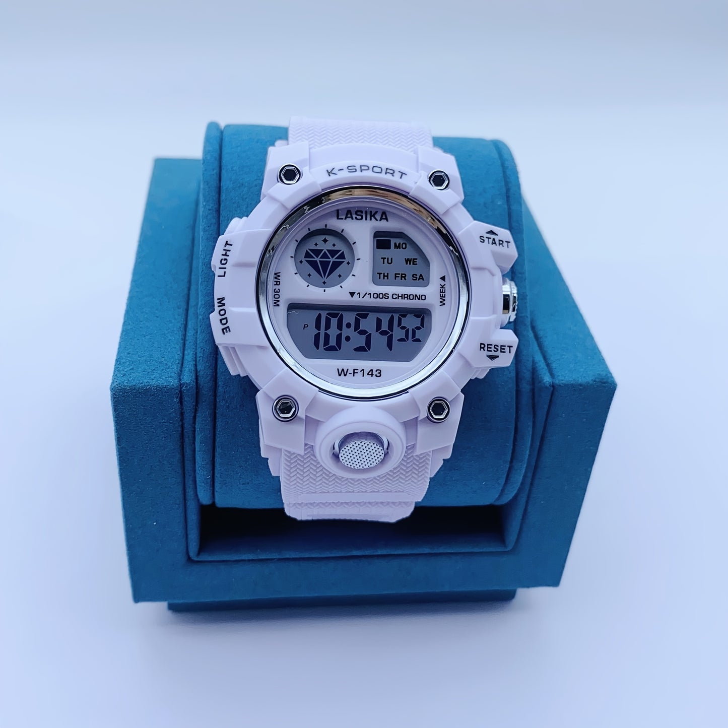 Kids Digital Watch for Boys & Girls 8-18 Years - IPX7 Sport Watch with Alarm, Stopwatch, Night Light, Multiple Time Zones - Durable White Design for Swimming, Running & Active Lifestyles, Kid Smart Watch