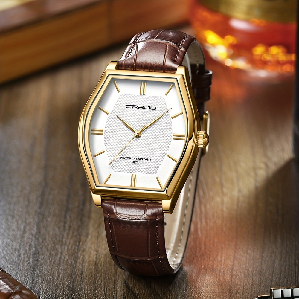CRJJ Fashion Business Men's Watch Barrel-Shaped Japanese Movement