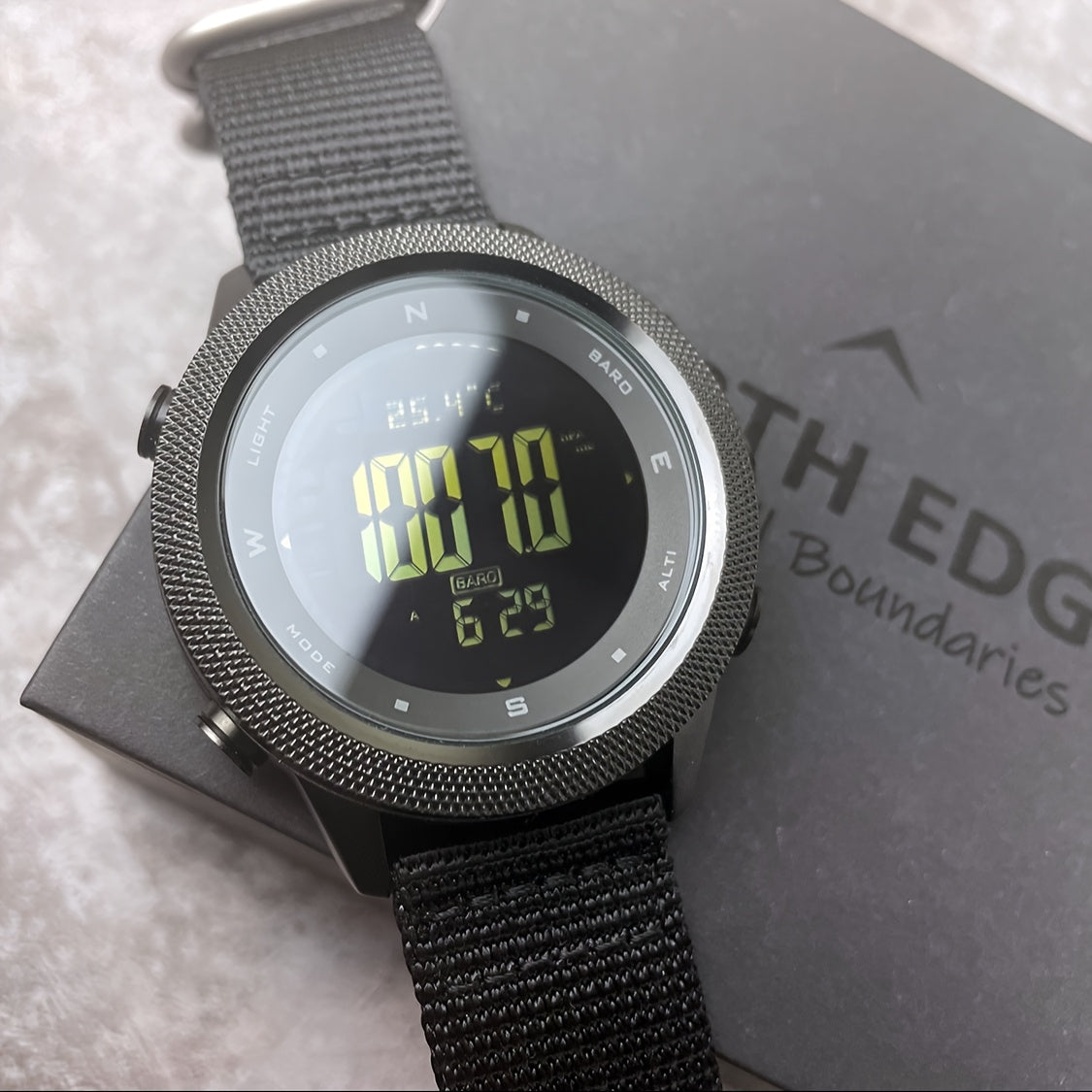 NORTH EDGE Men's Outdoor Sports Watch - 5ATM Digital Compass, Altimeter, Barometer, Thermometer, Metronome, Date\u002FStopwatch, Luminous Display, Alloy Case & Nylon Strap for Hiking, Swimming, Mountaineering
