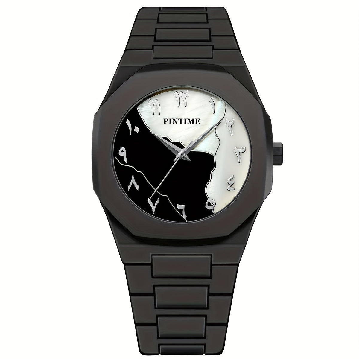 1pc Men'S Stylish Business Watch with Octagonal Dial, Black Plastic Band & Case - Quartz Movement, Round Dial, Perfect for Casual Attire, Business Casual Watch | Modern Business Watch | Durable Watch