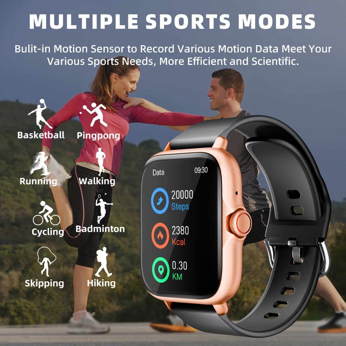 Sports Smart Watch, 1.83'' Full Touch Screen Display with Message, Answer Make Call Smartwatch, Sleep Monitoring, Sports Pedometer, Information Alerts, for iPhone Android Phones, Smartbands Fitness Watch for Women Men Friend Gift, Birthday Gift