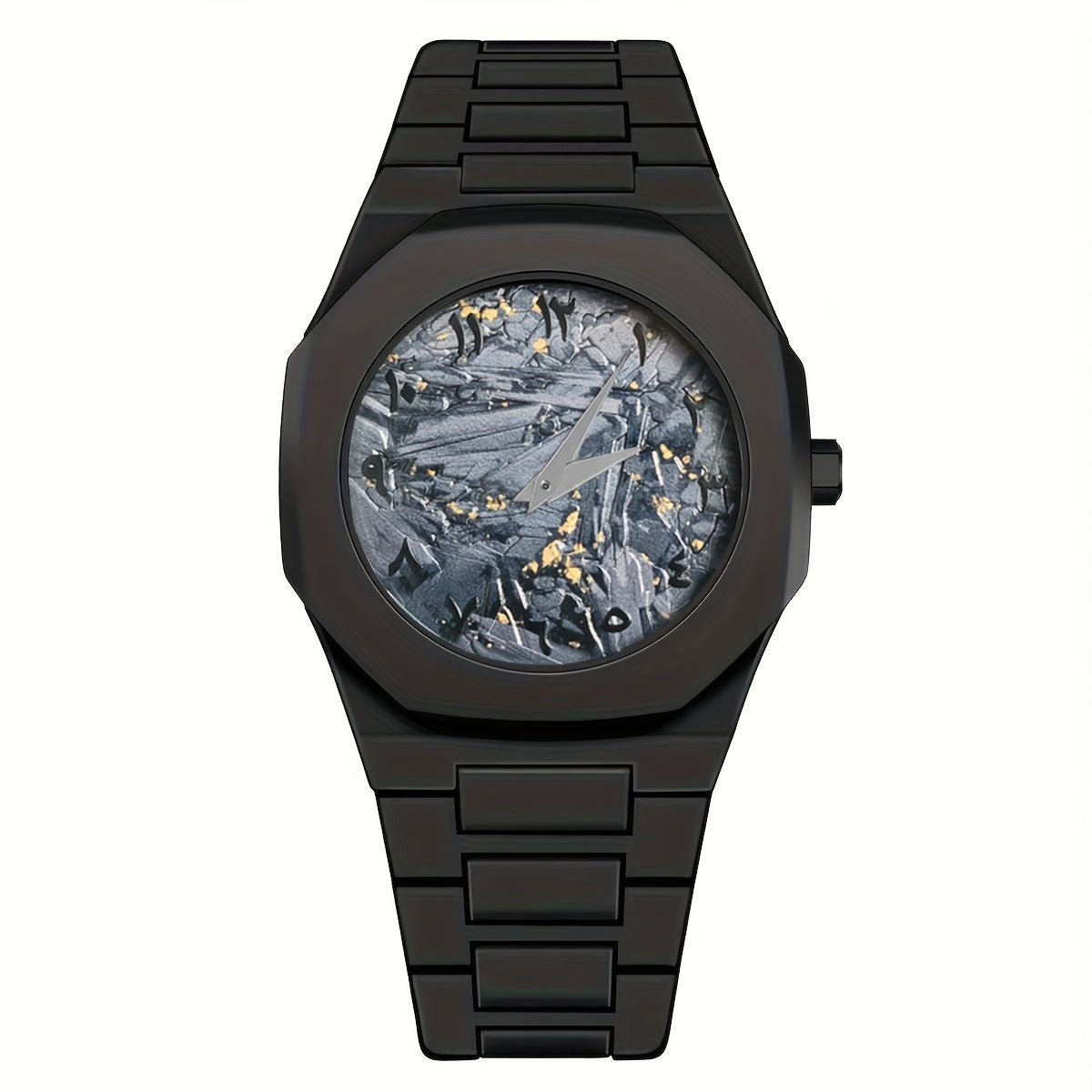 1pc Men'S Stylish Business Watch with Octagonal Dial, Black Plastic Band & Case - Quartz Movement, Round Dial, Perfect for Casual Attire, Business Casual Watch | Modern Business Watch | Durable Watch
