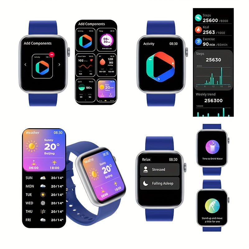 Men'S Smartwatch (Answer\u002FDial), 1.9'' HD Full Touch Screen Fitness Tracker with Sleep Monitor, Pedometer, Drink Reminder, Sedentary Reminder, Message Reminder, Men'S Sports Smartwatch for Android And Iphone, Gift for Your Family