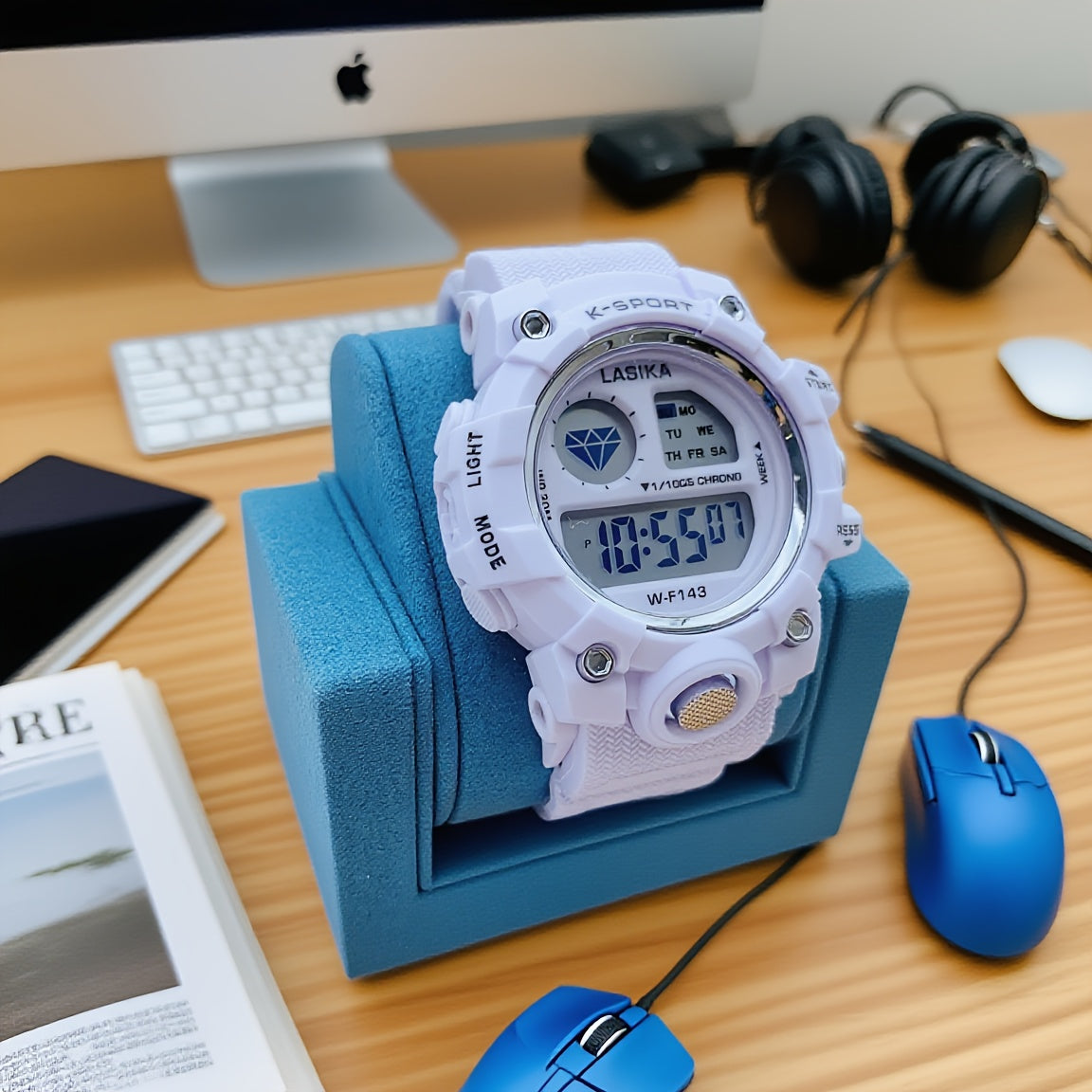 Kids Digital Watch for Boys & Girls 8-18 Years - IPX7 Sport Watch with Alarm, Stopwatch, Night Light, Multiple Time Zones - Durable White Design for Swimming, Running & Active Lifestyles, Kid Smart Watch