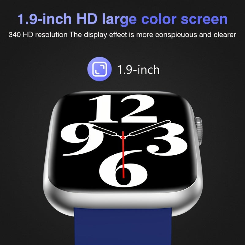 Men'S Smartwatch (Answer\u002FDial), 1.9'' HD Full Touch Screen Fitness Tracker with Sleep Monitor, Pedometer, Drink Reminder, Sedentary Reminder, Message Reminder, Men'S Sports Smartwatch for Android And Iphone, Gift for Your Family